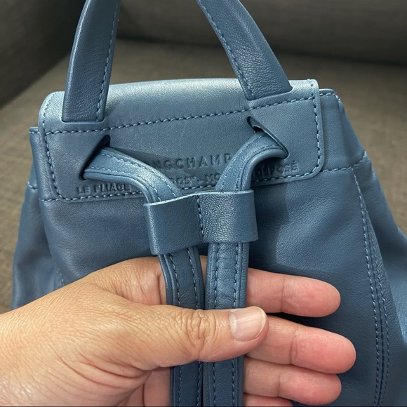 😃SOLD 😃 Extra Small Longchamp Le Pliage Cuir Backpack - Picture 3 of 16